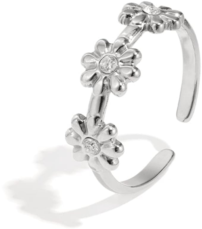 Ring met minimalistische bloemetjes
