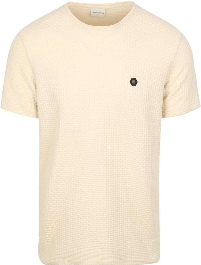 Ronde hals t-shirt in reliefstructuur