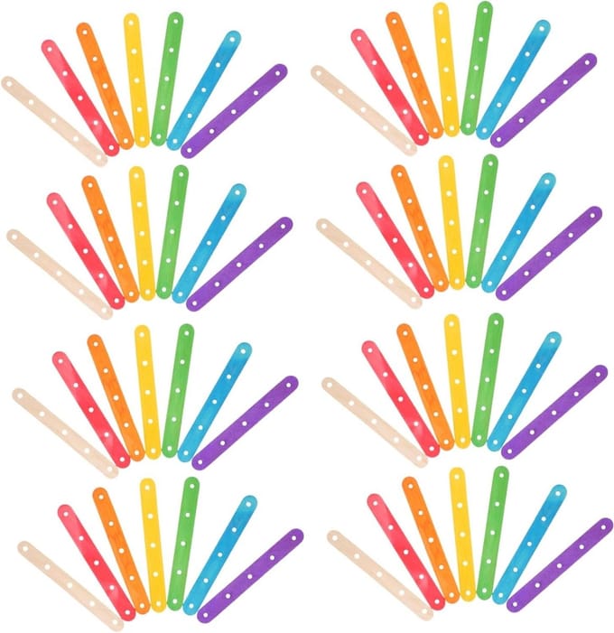 Houten Stokjes - Creatieve Sticks - Ambachtelijk Knutselen - Kleurrijk Ontwerp - 100 Stuks - Multicolor