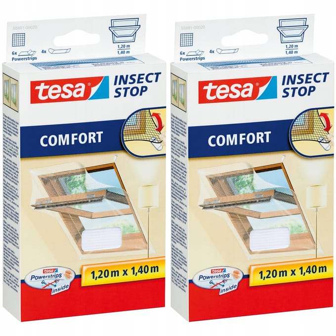 Tesa - Serie Dakraam - Raamhor - 1,2 x 1,4m - Wit - Polyester
