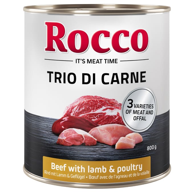 6x800g Trio van Vlees Rocco Hondenvoer