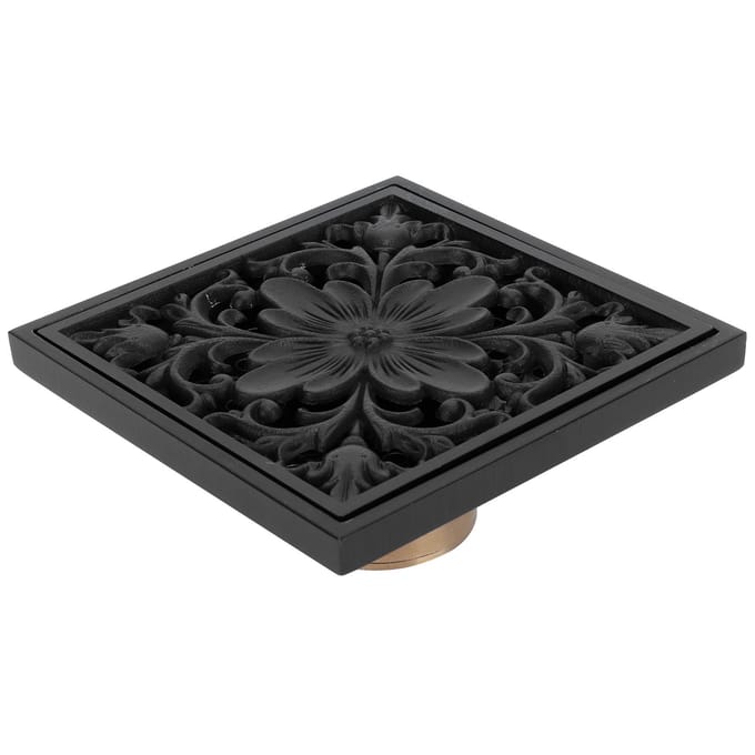 10x10cm Zwarte Vloerafvoer Koper Geurbestendig Verborgen Vloerzeef voor Hotel Badkamer Huis black