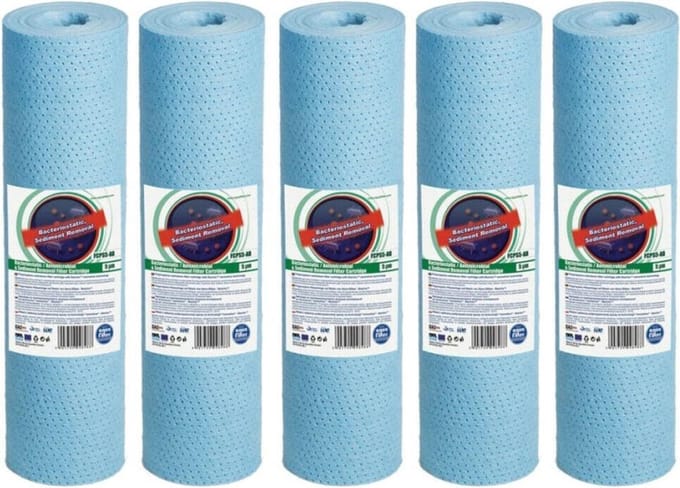 Aquafilter 5 stuks !! Antibacterieel  Sedimentfilter 5 micron van 100% pure polypropyleen voor 10" filterhuis