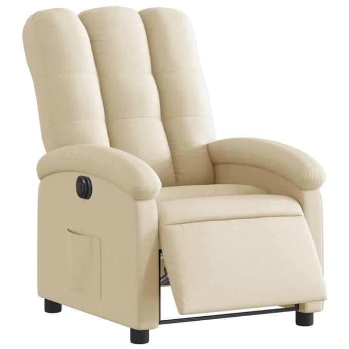vidaXL - Fauteuil - verstelbaar - elektrisch - stof - crèmekleurig