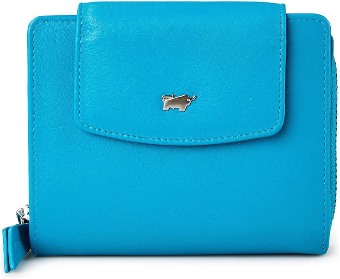 Braun Büffel Joy Portemonnee RFID-bescherming Leder 12 cm - Dames - Horizontaal - indigo blue