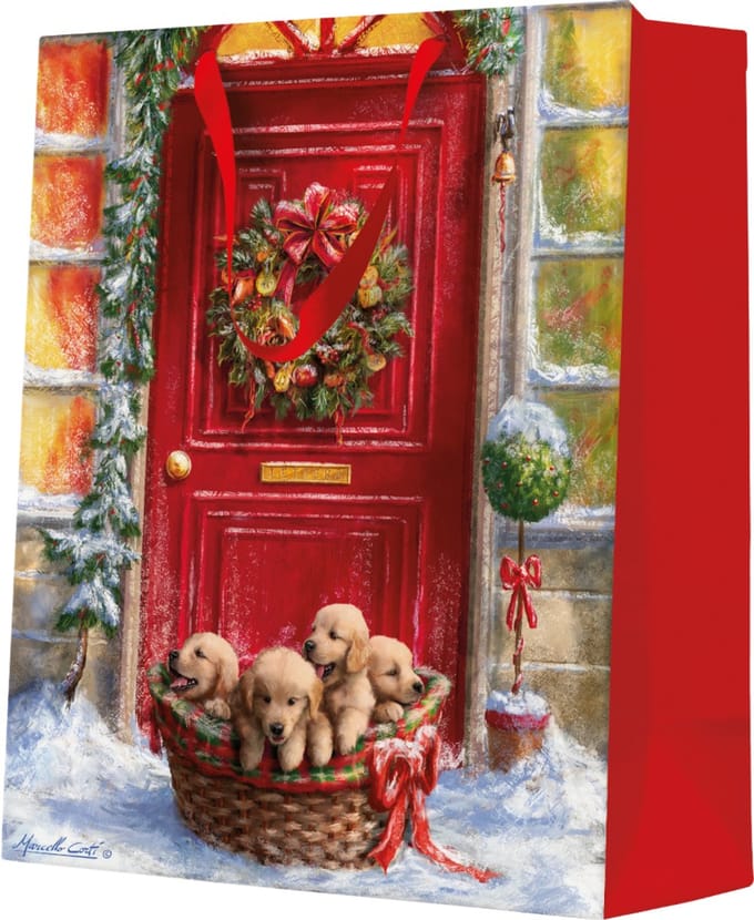 PAW Cadeautas 20x25x10 cm - Basket with puppies - Medium