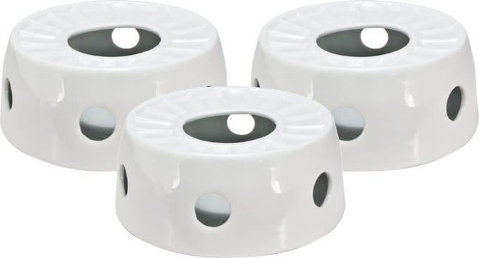 Svenska Living Rechaud - 3x - warmhoudplaat - porselein - wit - 16 x D14 cm