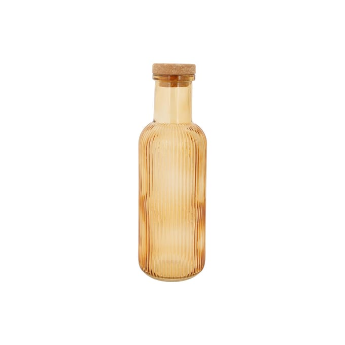 Cosy & Trendy Karaf Raya Oker 1 liter Glas - Luchtdichte Kurk - Italiaans Design