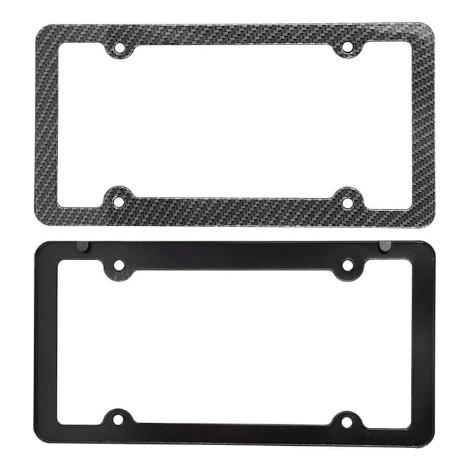 2 stuks Koolstofvezel Kentekenplaathouder Cover met Schroefdop voor Amerikaanse Auto