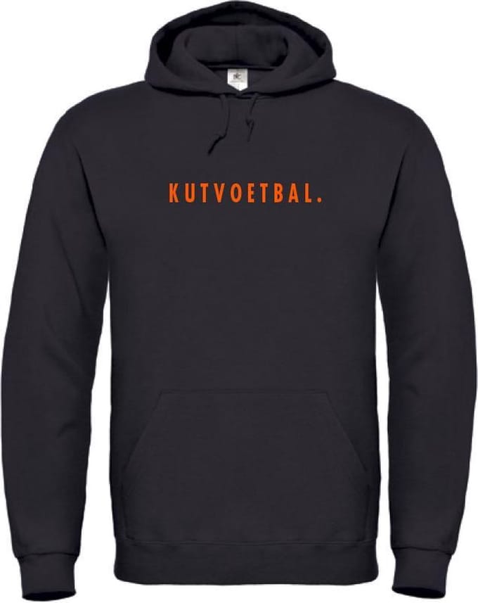 Hoodie zwart M - oranje - Kutvoetbal. - soBAD.