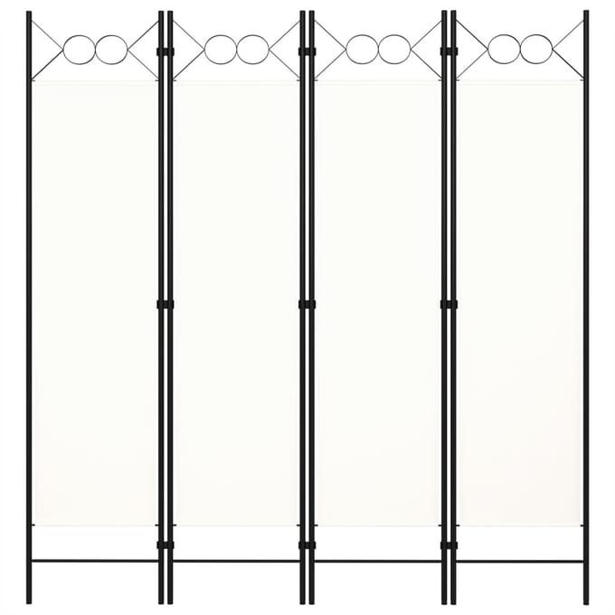 vidaXL - Kamerscherm - met - 4 - panelen - 160x180 - cm - wit