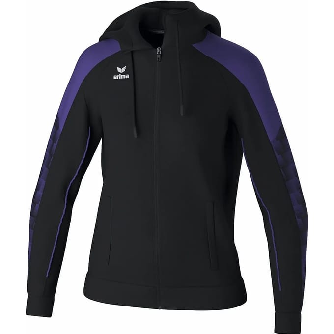 Erima Evo Star Trainingsjack Met Capuchon Dames - Zwart / Paars | Maat: 44