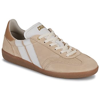 Dames sneaker Caval asymmetrisch in beige suede