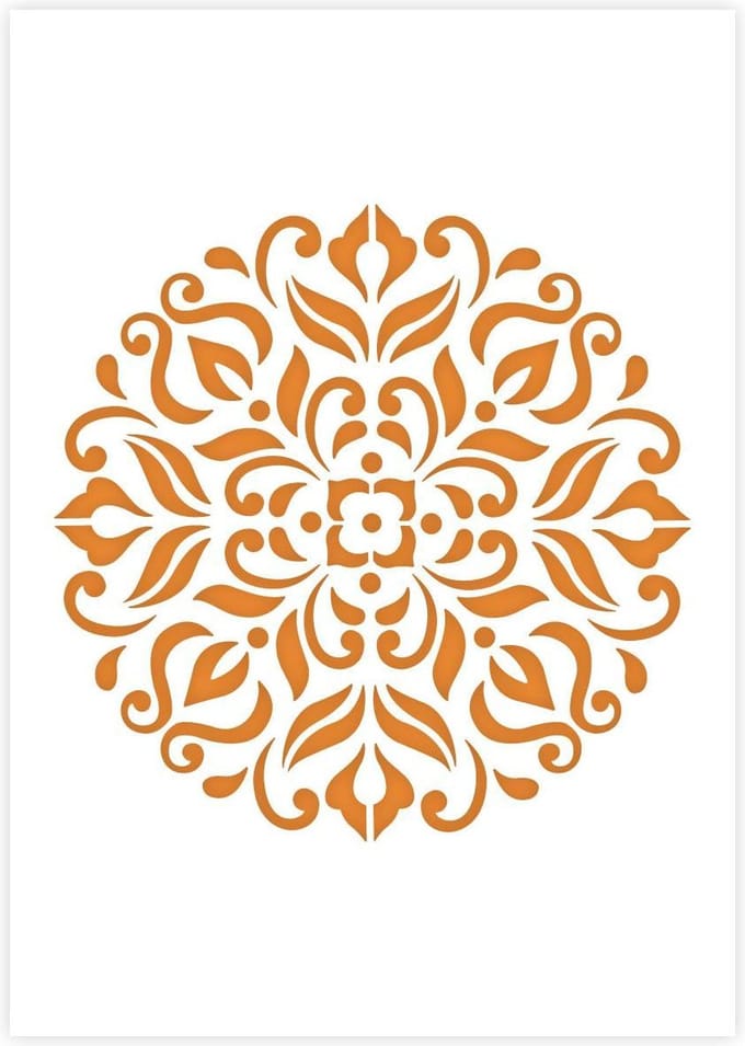 QBIX Mandala Sjabloon A4 Formaat Kunststof - Uitsnede diameter 18cm