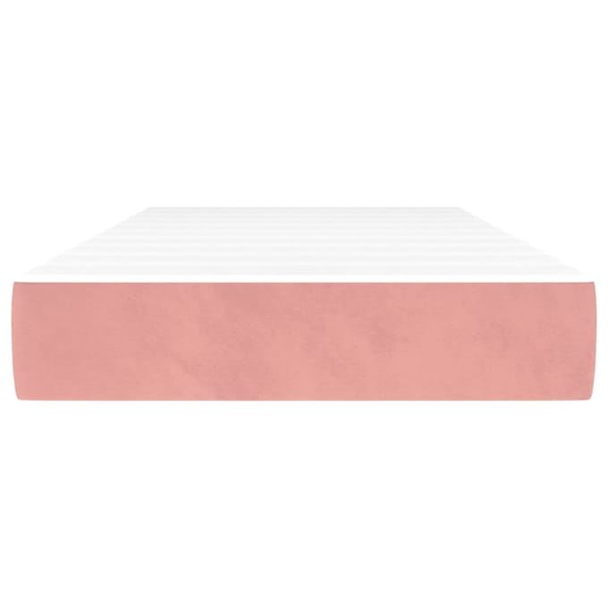 vidaXL - Pocketveringmatras - medium - 90x190x20 - cm - fluweel - roze