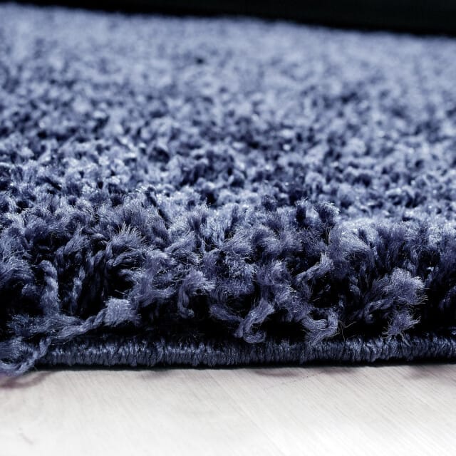 Muratap Basic shaggy vloerkleed donker blauw hoogpolig- 100x200 cm