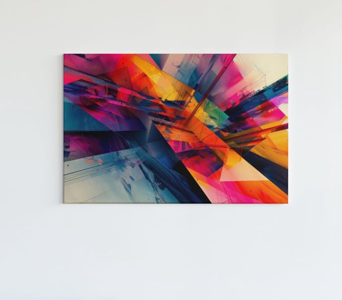 Canvas Schilderij - Abstract - Kleurrijke Wanddecoratie - 90x60x2 cm