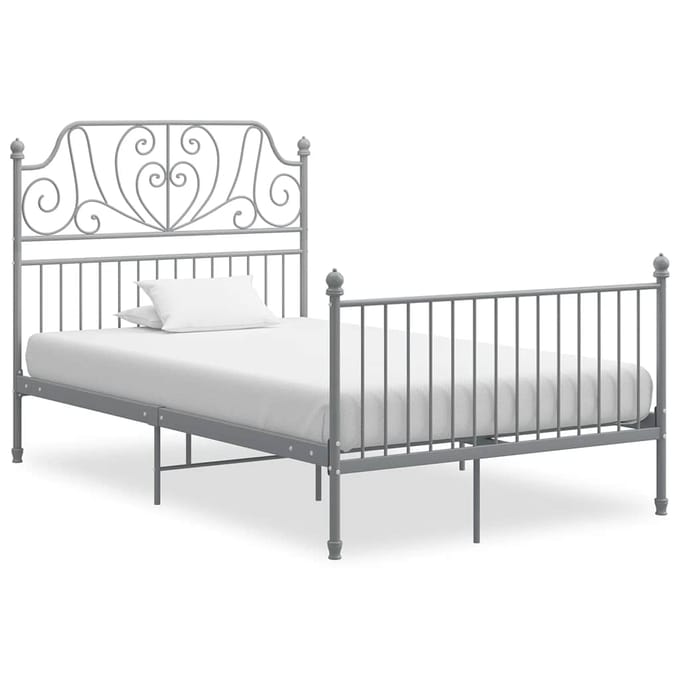 vidaXL - Bedframe - metaal - grijs - 120x200 - cm