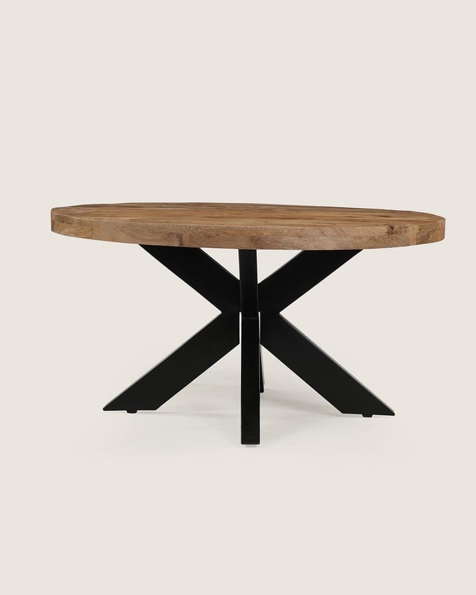 Salontafel 70 cm Mangohout – Rond – Rustiek – Industrieel