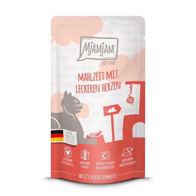 12x125g MjAMjAM Quetschie Harten nat kattenvoer
