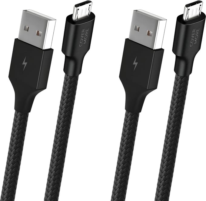 2x Micro usb kabel - Usb naar Micro usb kabel - Oplader - Voor opladen van oude smartphone, speaker, koptelefoon, ereader - 1m - Stevig - Zwart