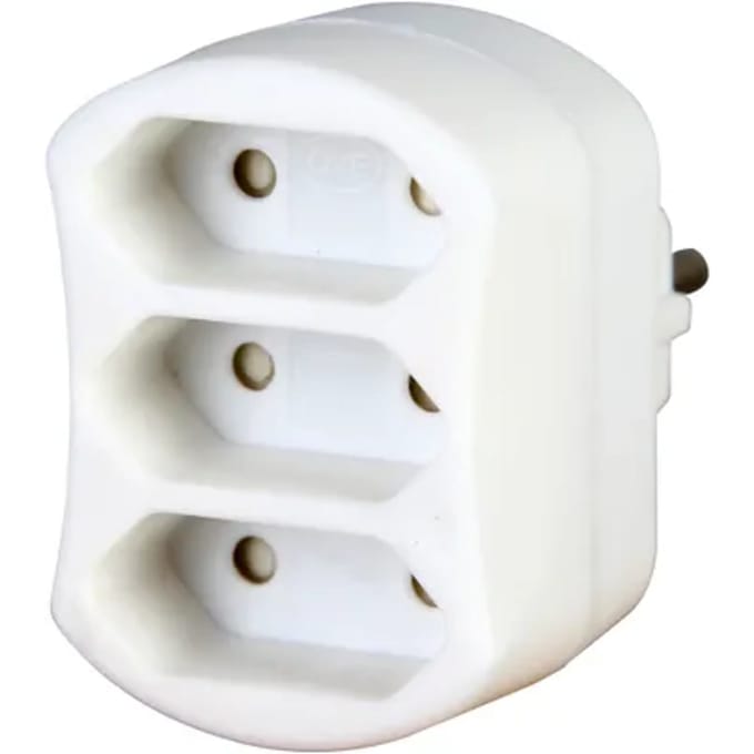 Kopp Stekker Adapter Euro 3-voudig Wit