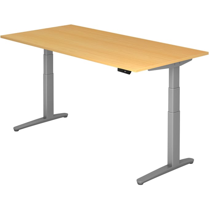 XBHM 2E SS | Bureau - Beuken 200 x 100 Tafelhoogte I Elektrisch in hoogte verstelbaar