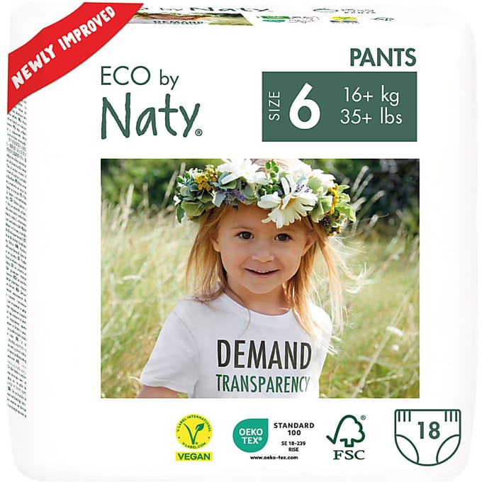Naty Pull Up Pants: Maat 6 X-Large 16+ kg 18 stuks