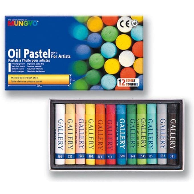 Mungyo - Oliepastels Mungyo Doos 12 assorti