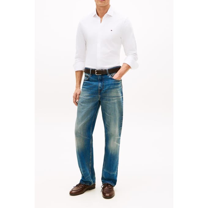Tommy Hilfiger Cl Knitted Solid Shi White Größe: 40 | Casual hemden Outlet | Herren | Weiß