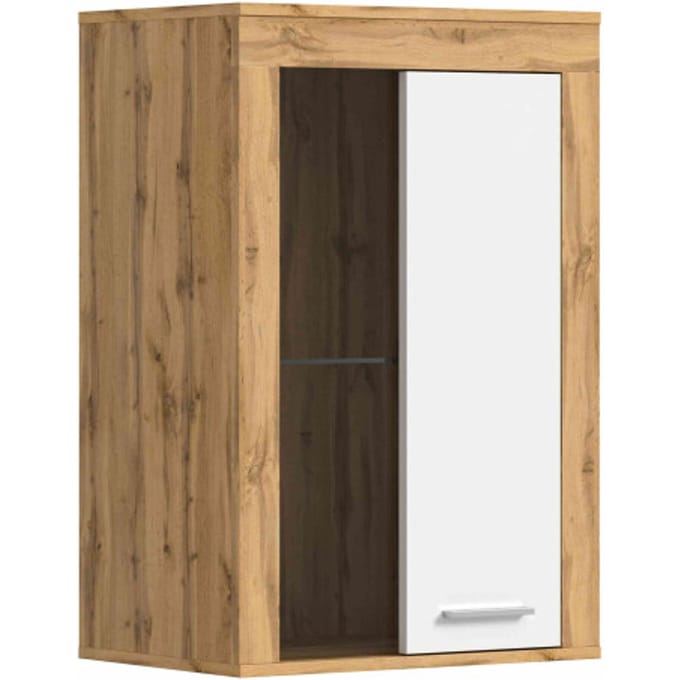 Jam hangvitrinekast wit melamine Wotan eiken NB - 35x60x86cm