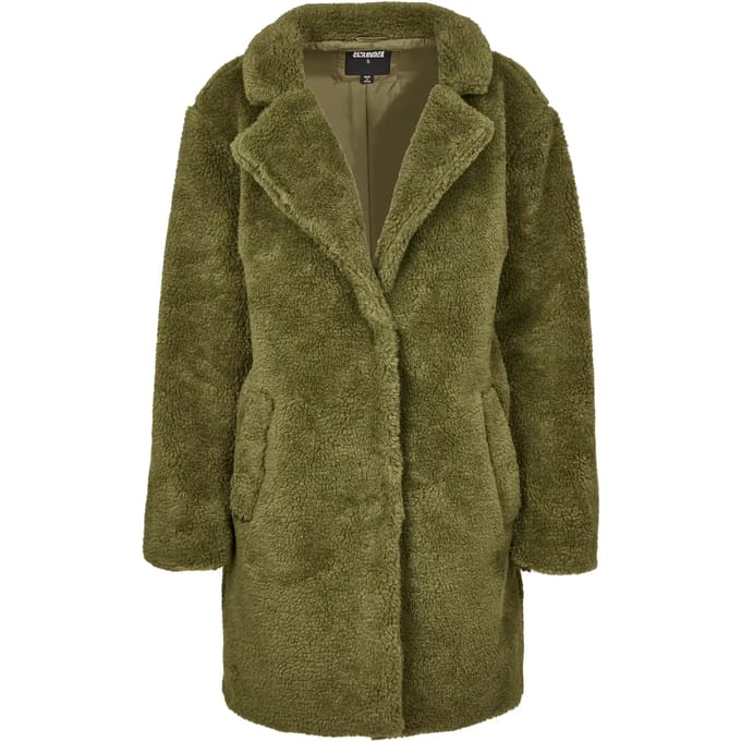 Urban Classics Jas Oversized Sherpa Coat Tb3058 Olive Dames Maat - XS