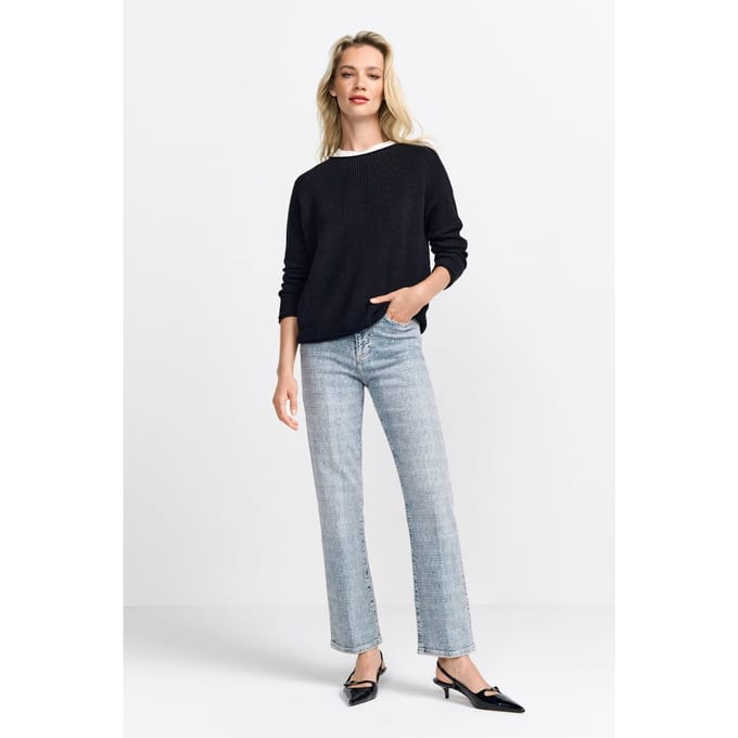 Rich & Royal Seamless Crew-neck Half Cardigan Black Taglia: S | Maglioni a maglia Outlet | Donna | Nero