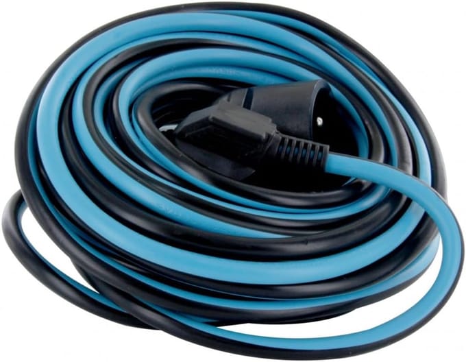 Verlengsnoer - 10m - Zwart Blauw