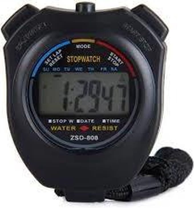 Stopwatch - Grote Display - Zwart   bluk verp