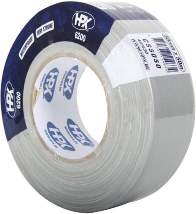 Professionele linnen tape - 50mm x 50m - zilverkleurig