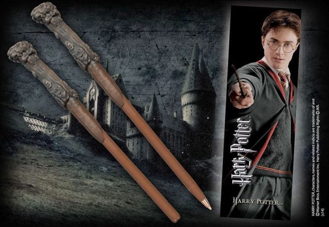 Noble Collection Harry Potter Toverstaf pen + boekenlegger