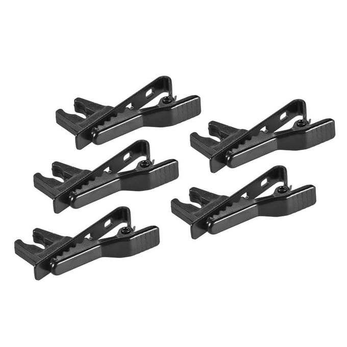 EY-J06A 5 stuks 5mm bekabelde reversmicrofoon stropdas clip 5 Pcs zwart