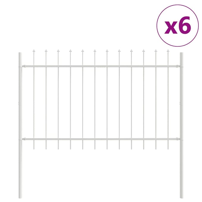 vidaXL - Tuinhek - WOERDEN - 6 - st - 10,2 - x - 1 - m - Poedergecoat - staal - Wit