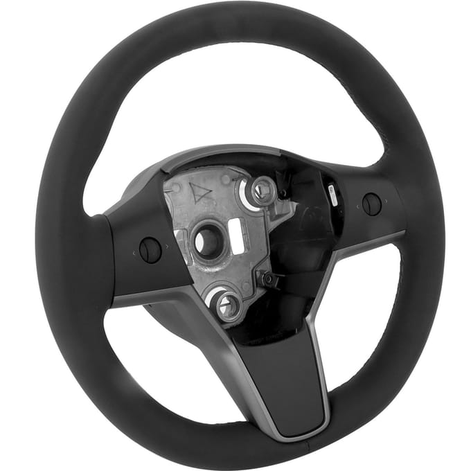 Zwart Stuur met Knop Leer Auto Modificatie Vervanging Stuur gray