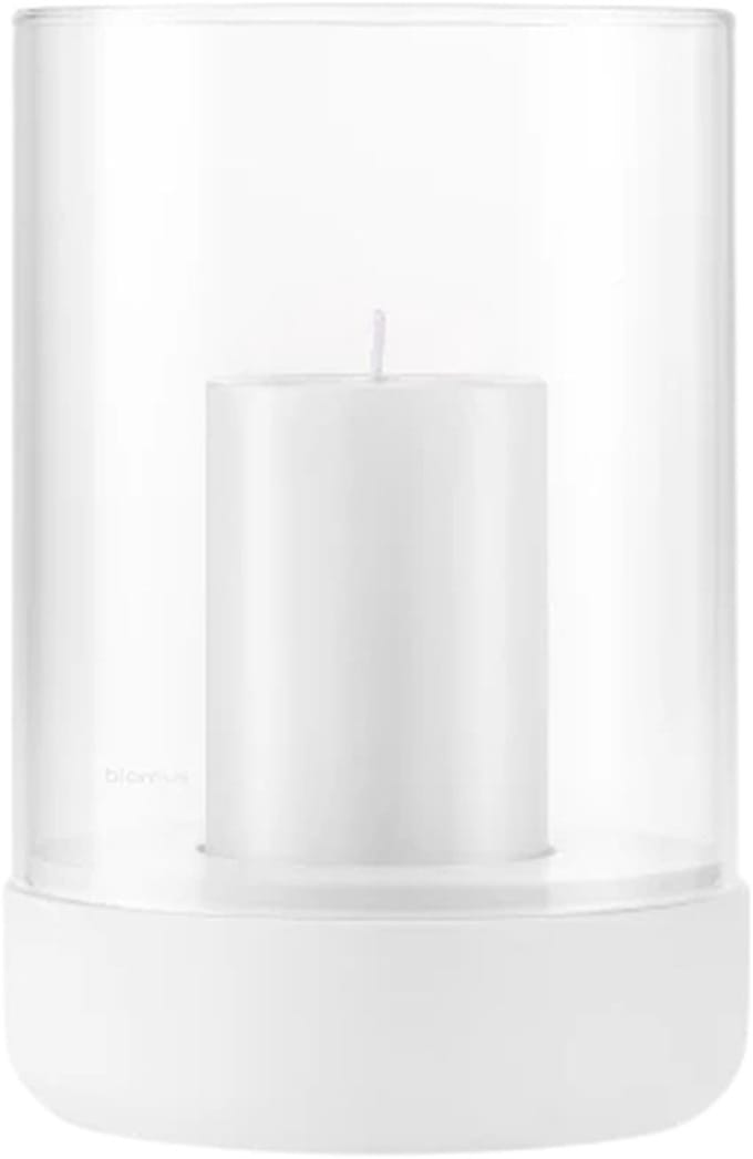 Blomus CALMA Windlicht - H 22,5 cm, Ø 15 cm (L) -Lily White