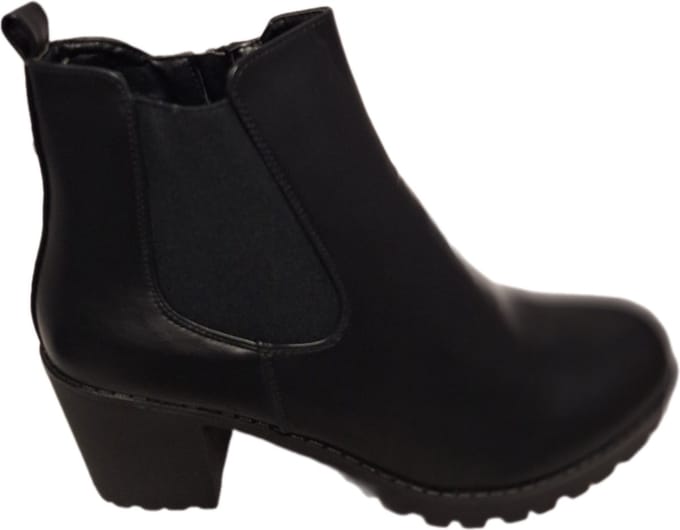 LUCKYSHOES-CHELSEABOOTS-HAK 6 CM-LEDERLOOK-PROFIELZOOL-41