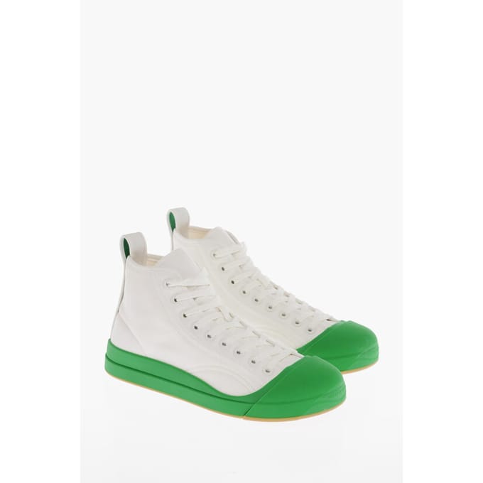 Canvas VULCAN High-Top Sneakers met rubberen neus in wit