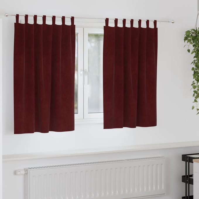 vidaXL - Gordijnen - 2 - st - Wijnrood - 140 - x - 140 - cm - fluweel