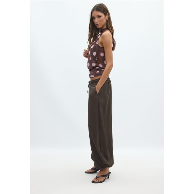 Stradivarius Zwierige pofbroek  Bruin S