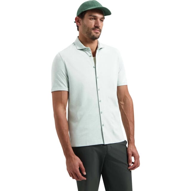 No Excess Shirt short sleeve melange jersey seagreen