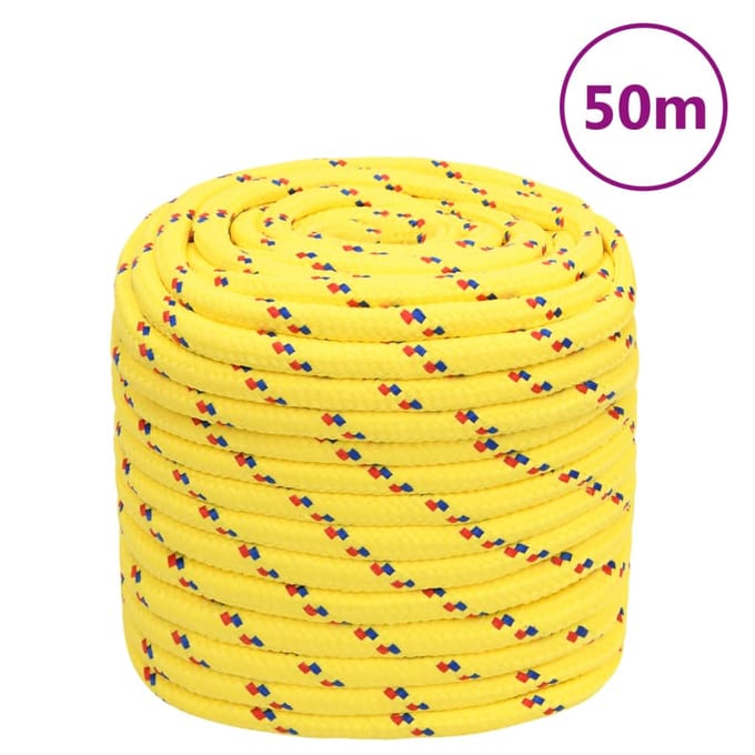 vidaXL - Boottouw - 16 - mm - 50 - m - polypropyleen - geel