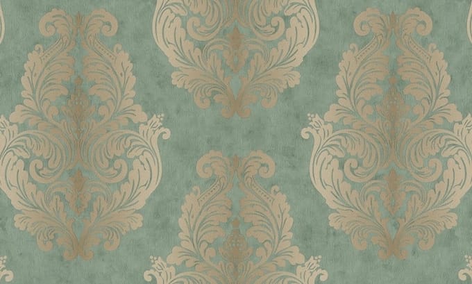 GROEN GOUD BAROK BEHANG VLIES EXCLUSIEF DUBBELBREED 95287-5