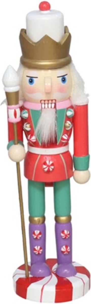 Gerimport Notenkraker decoratie figuur/beeld - 8 x 6 x 25 cm - gekleurd - kunststof