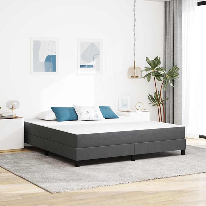vidaXL Bedmatras met matras Grijs 180 x 200 cm Stof